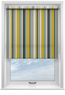 Riviera Stripe, Chartreuse - Twist&Fit Roller Blind